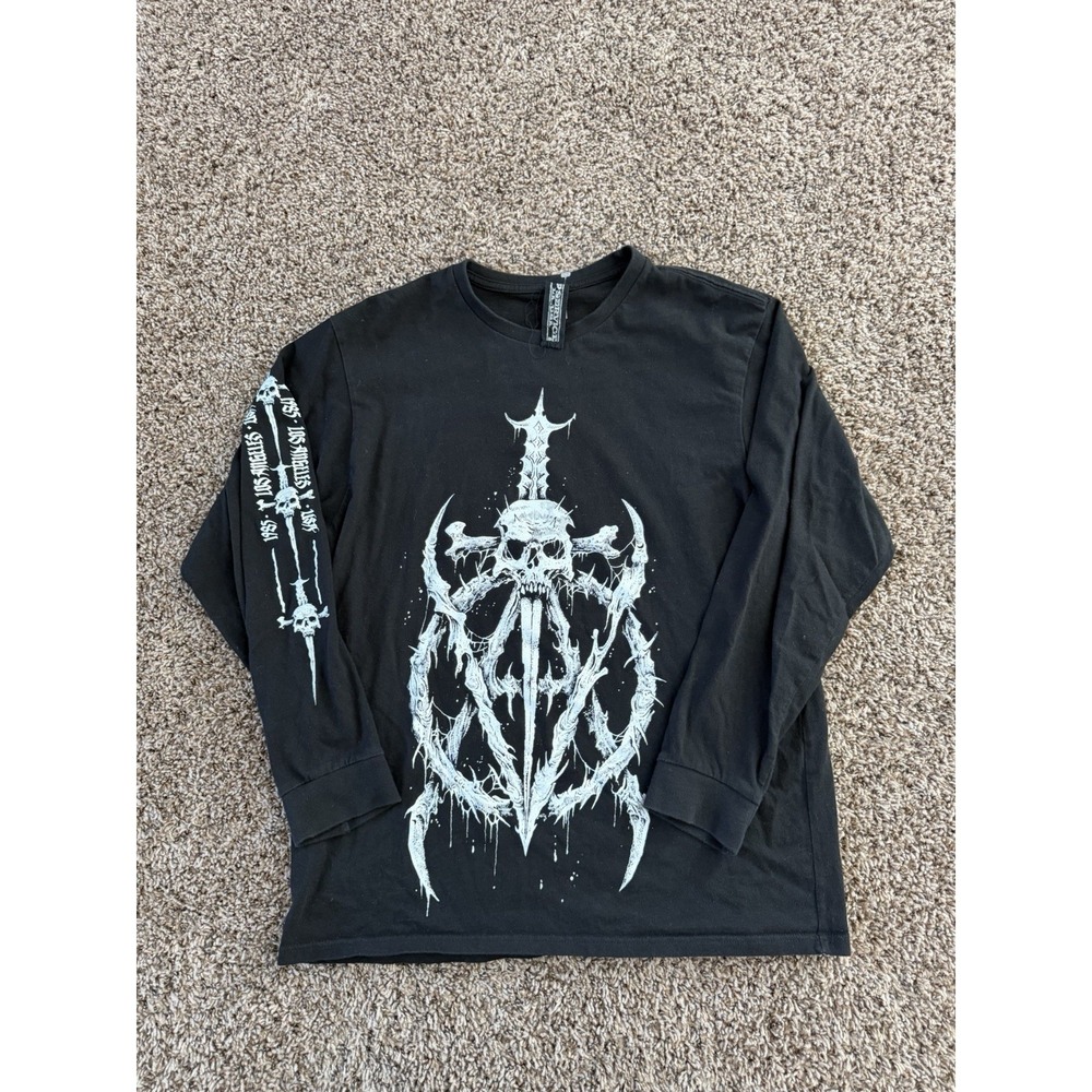 Riddick X Lip Service Vegan Anarchy Long Sleeve T-shirt Long Sleeve Skull Print